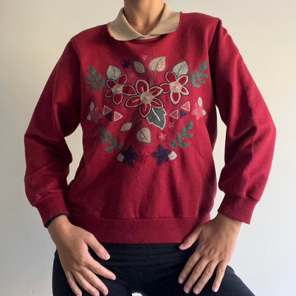 Red vintage grandma sweater